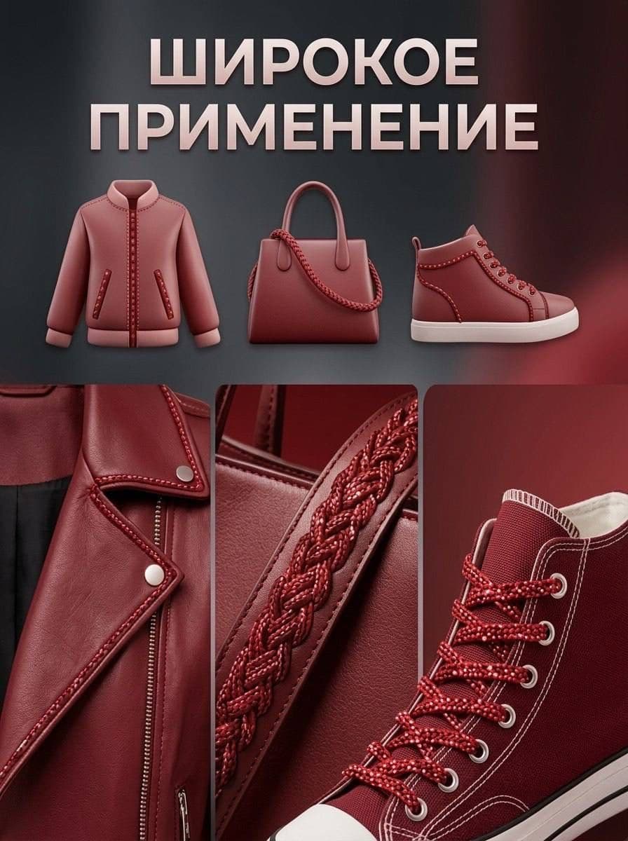Применение ярко-красного стразового шнура 009